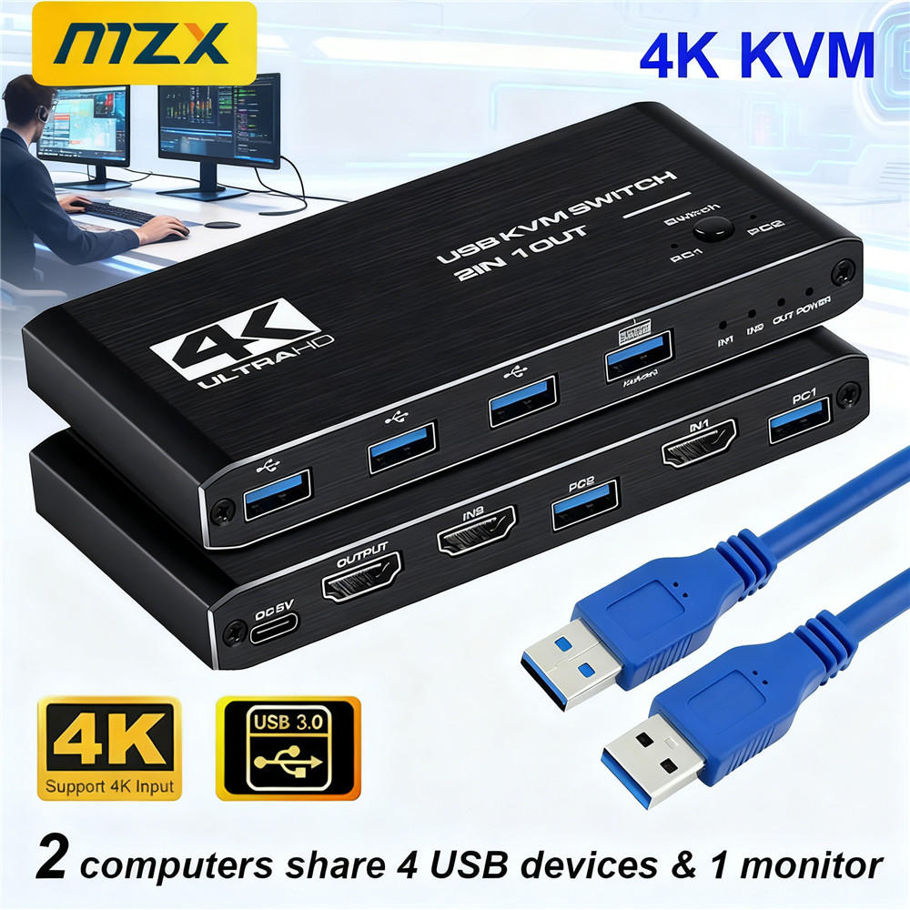 KVM Switch 4K 60Hz Switcher US - đánh giá và giá Gaming Accessories Storage