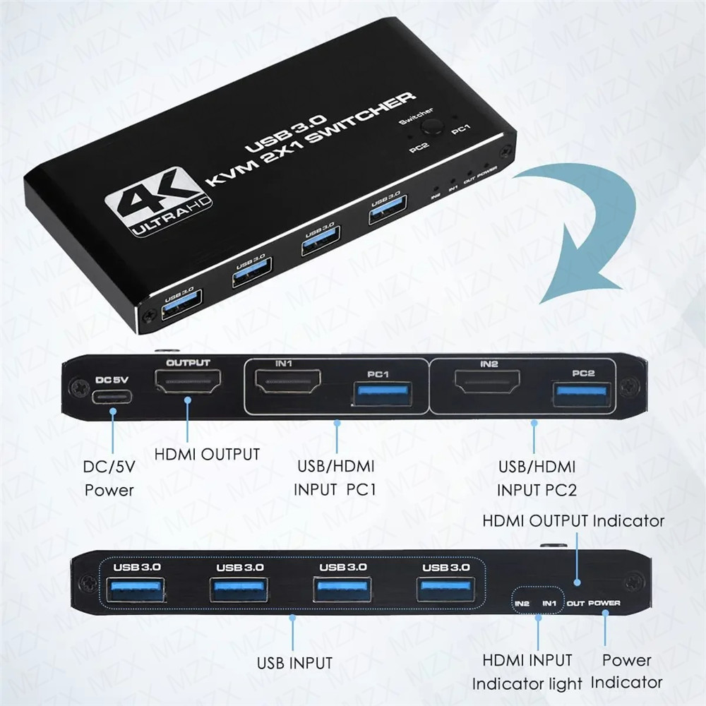 KVM Switch 4K 60Hz Switcher US - đánh giá và giá Gaming Accessories Storage